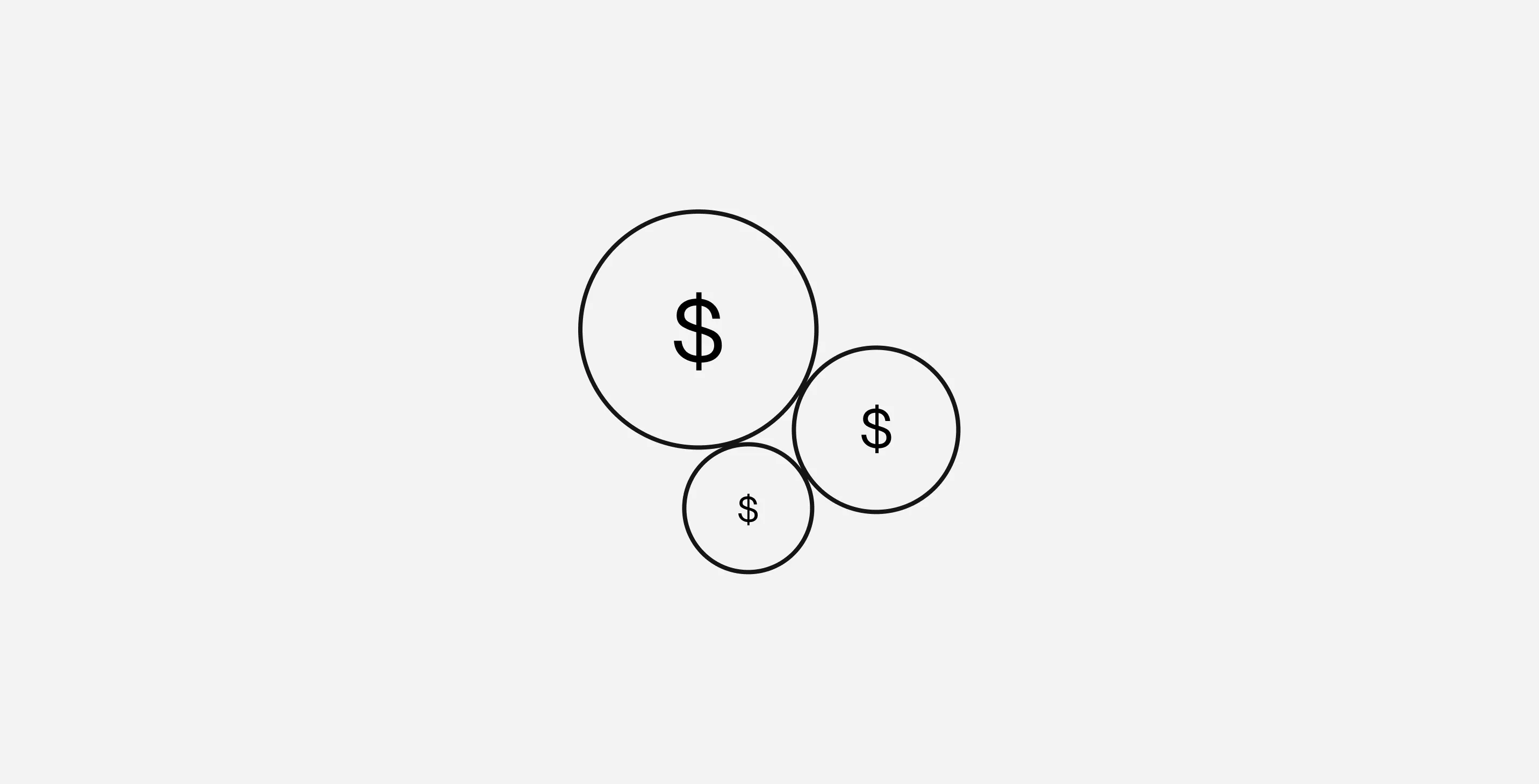 Coins in different denominations